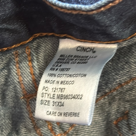 Cinch Men's Silver Label Dark Wash Slim Fit Performance Stretch Straight Leg - Picture 3 of 3